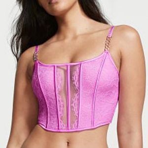 NWT VS VERY SEXY Chain Strap Lace Bra (Corsette) Top